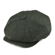 Load image into Gallery viewer, piece Black Herringbone Newsboy Cap Men Classic